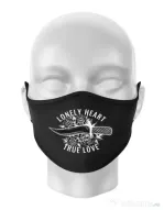 Masca personalizata reutilizabila Lonely heart Negru