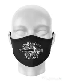 Masca personalizata reutilizabila Lonely heart Negru
