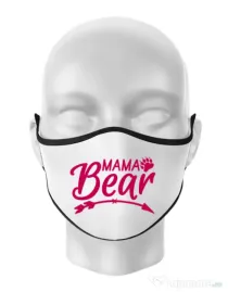 Masca personalizata reutilizabila Mama bear Alb