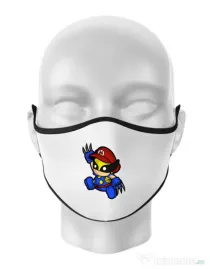 Masca personalizata reutilizabila Mario Wolverine Alb