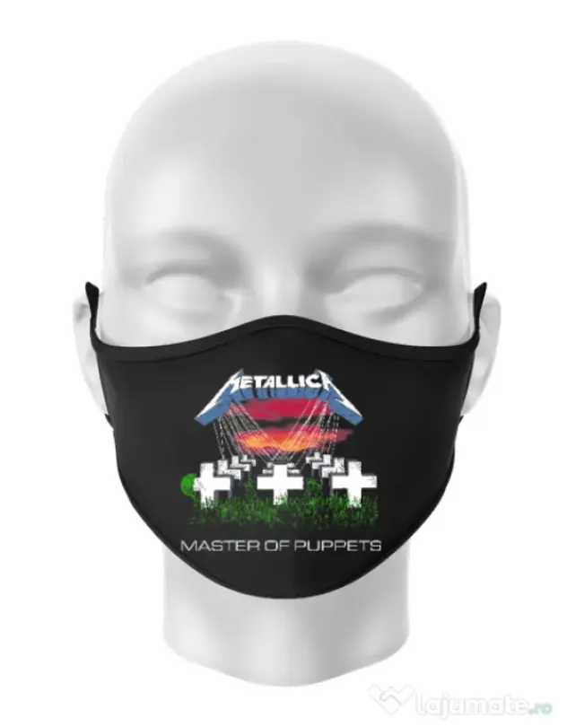 Masca personalizata reutilizabila Master of puppets Negru