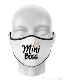 Masca personalizata reutilizabila Mini boss Alb