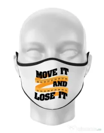 Masca personalizata reutilizabila Move it and lose it Alb