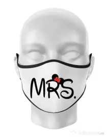 Masca personalizata reutilizabila Mrs Minnie Alb