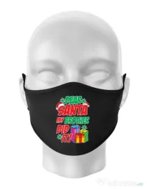 Masca personalizata reutilizabila My brother did it Negru