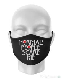 Masca personalizata reutilizabila Normal people scare me Negru