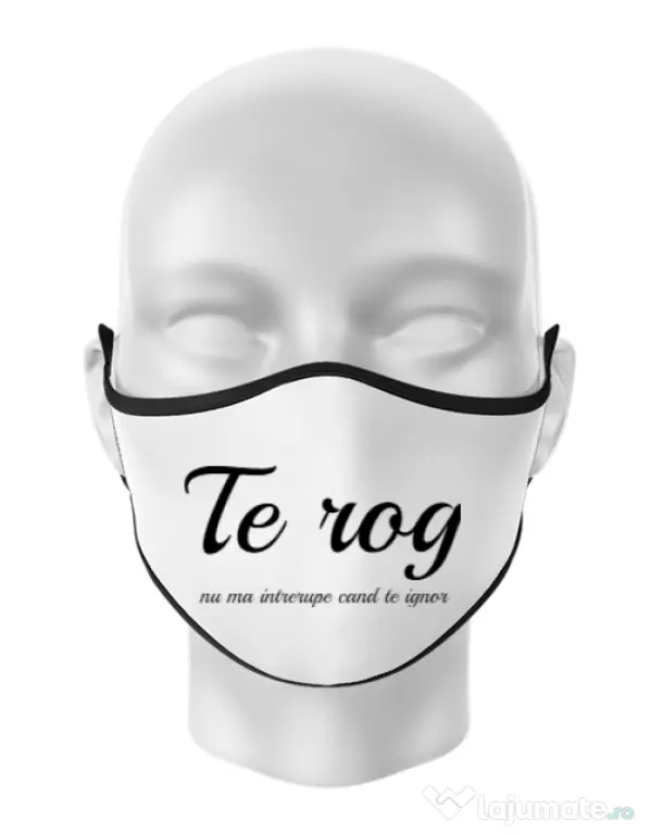 Masca personalizata reutilizabila Nu ma intrerupe Alb