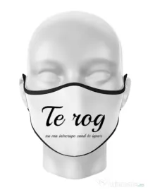 Masca personalizata reutilizabila Nu ma intrerupe Alb