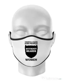 Masca personalizata reutilizabila People without beards Alb
