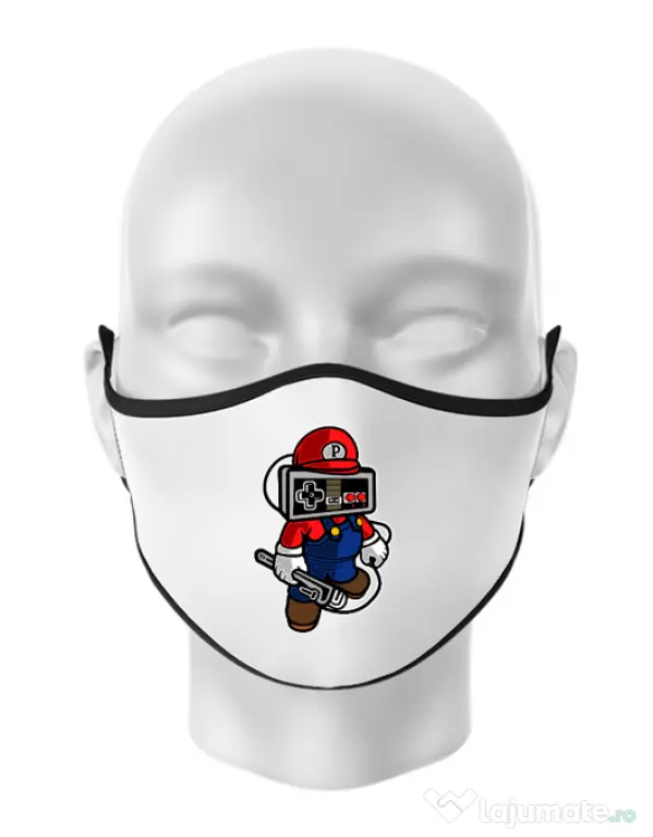 Masca personalizata reutilizabila Player head Alb