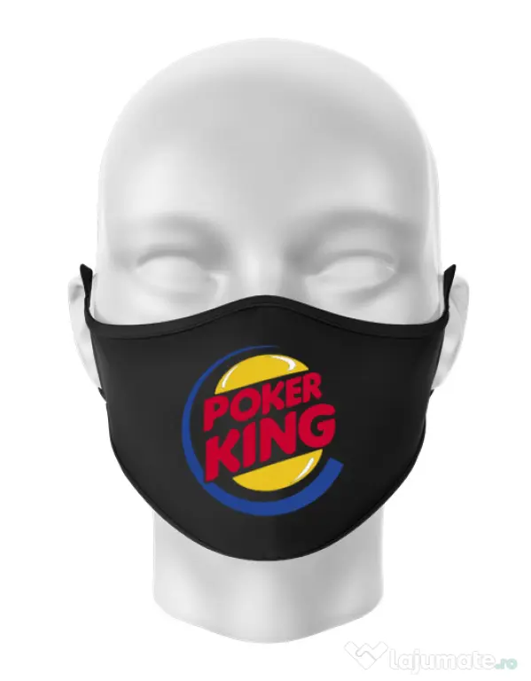 Masca personalizata reutilizabila Poker King Negru
