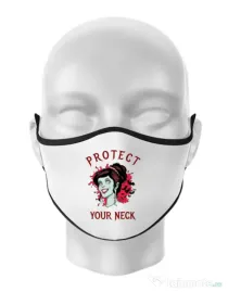 Masca personalizata reutilizabila Protect your neck Alb