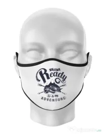 Masca personalizata reutilizabila Ready for adventure Alb