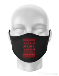 Masca personalizata reutilizabila Reindeers Negru