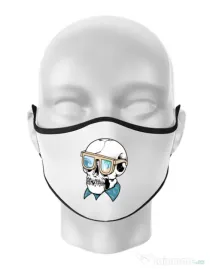 Masca personalizata reutilizabila Skull Holiday Alb