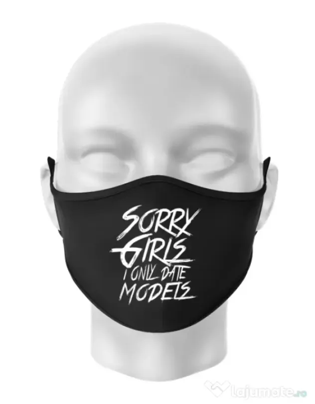 Masca personalizata reutilizabila Sorry girls Negru