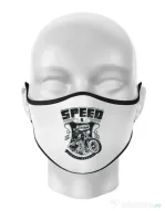 Masca personalizata reutilizabila Speed and power Alb