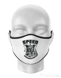 Masca personalizata reutilizabila Speed and power Alb
