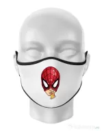 Masca personalizata reutilizabila Spiderman pizza Alb