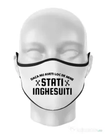Masca personalizata reutilizabila Stati inghesuiti Alb