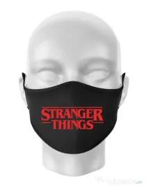 Masca personalizata reutilizabila Stranger things Negru