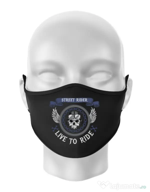 Masca personalizata reutilizabila Street rider Negru
