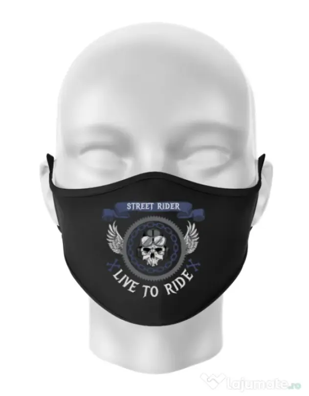 Masca personalizata reutilizabila Street rider Negru