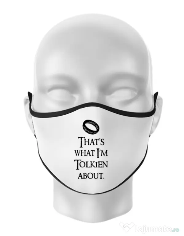 Masca personalizata reutilizabila Tolkien Alb