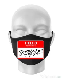 Masca personalizata reutilizabila Trouble Negru