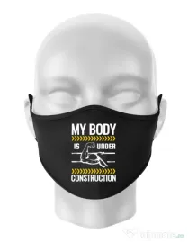Masca personalizata reutilizabila Under construction Negru