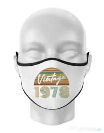 Masca personalizata reutilizabila Vintage 1978 Alb