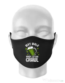 Masca personalizata reutilizabila Why walk Negru