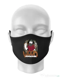 Masca personalizata reutilizabila Wood you be mine Negru