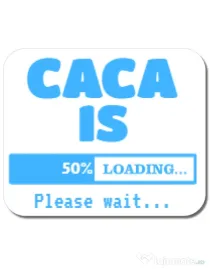 Mousepad personalizat Caca is loading Alb