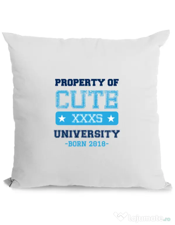 Perna personalizata Cute university Alb