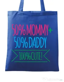 Sacosa din panza 100 Cute Albastru regal