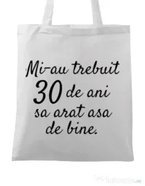 Sacosa din panza 30 de ani Alb