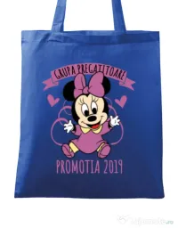 Sacosa din panza Absolvire Minnie Mouse Albastru regal 