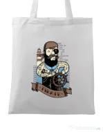 Sacosa din panza Adventure of the Sea Alb