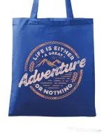Sacosa din panza Adventure or nothing Albastru regal