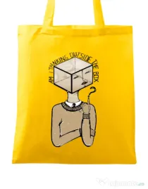 Sacosa din panza Am I thinking outside the box Galben