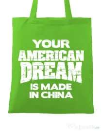 Sacosa din panza American dream Verde mar
