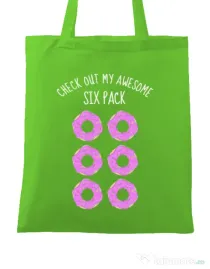 Sacosa din panza Awesome sixpack Verde mar