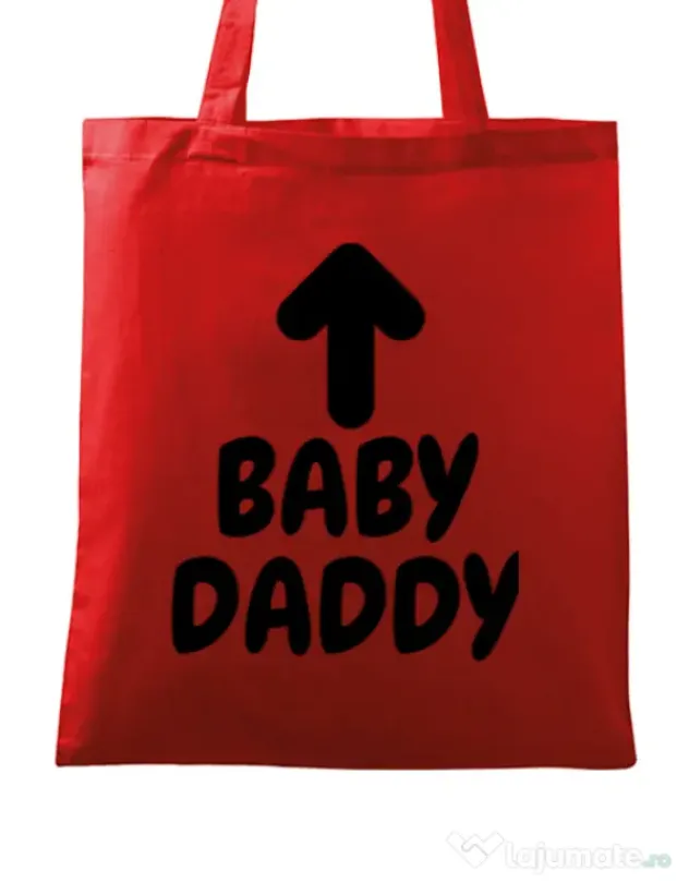 Sacosa din panza Baby daddy Rosu
