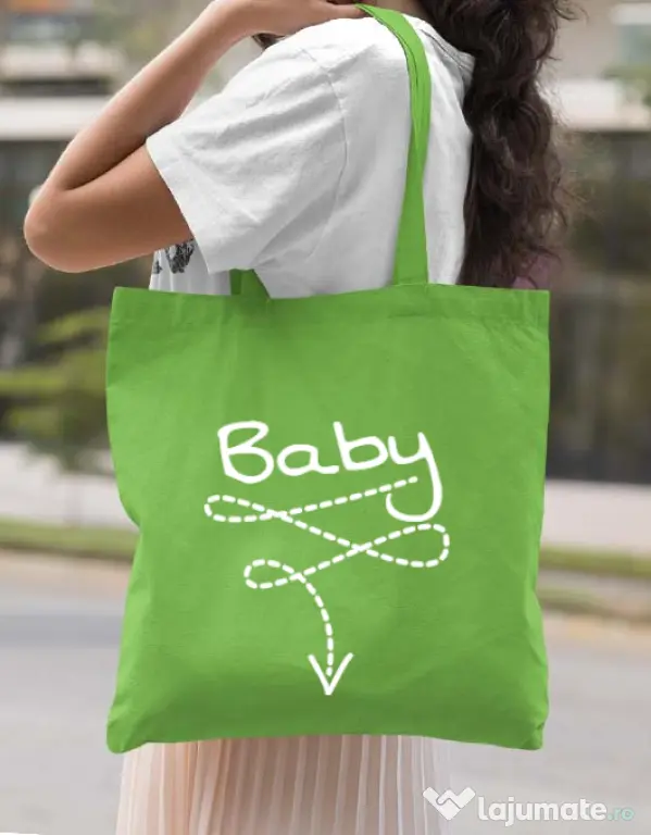 Sacosa din panza Baby Verde mar