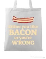 Sacosa din panza Bacon lover Alb