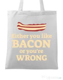 Sacosa din panza Bacon lover Alb