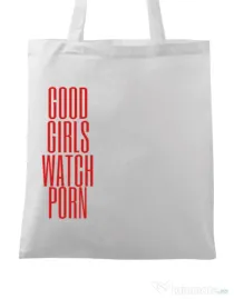 Sacosa din panza Bad girls Alb
