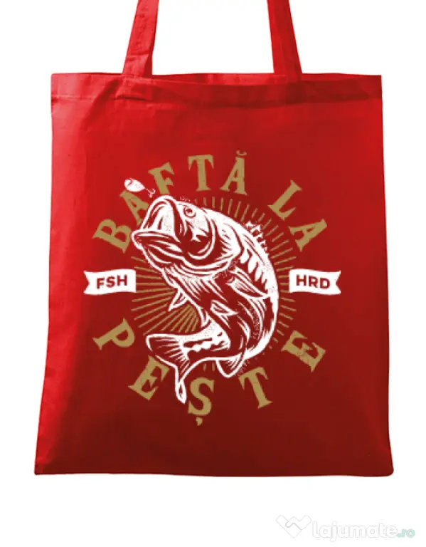 Sacosa din panza Bafta la peste Rosu