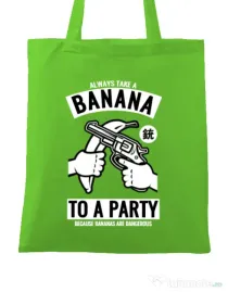 Sacosa din panza Banana Party Verde mar